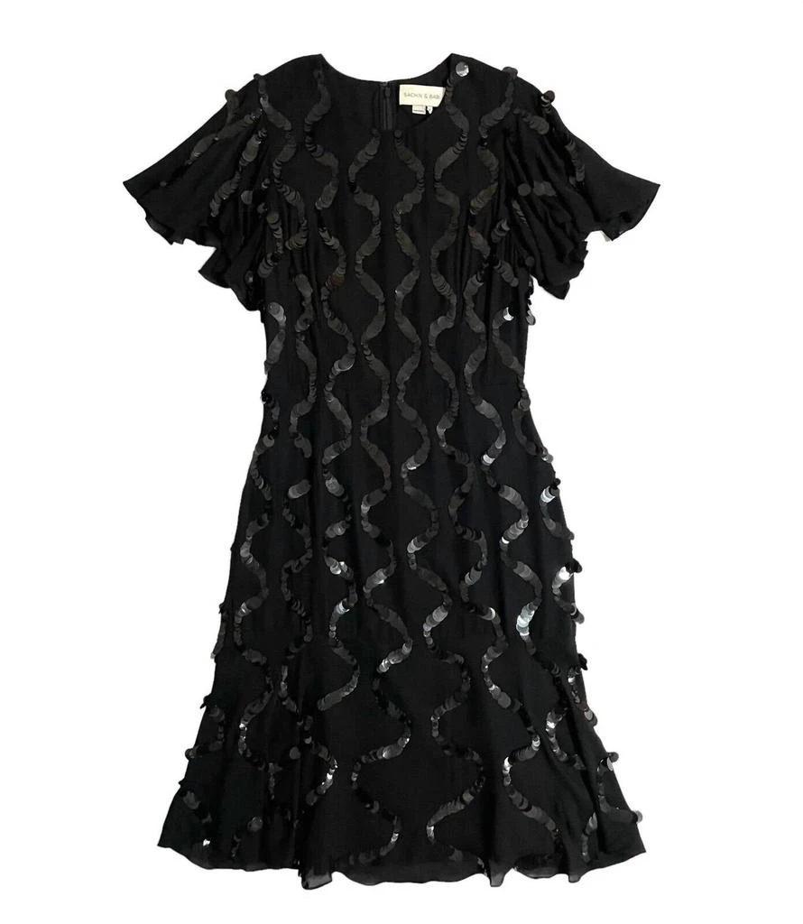 Sachin & Babi Sachin & Babi - Sophia Sequin Silk A Line Flare Dress 5