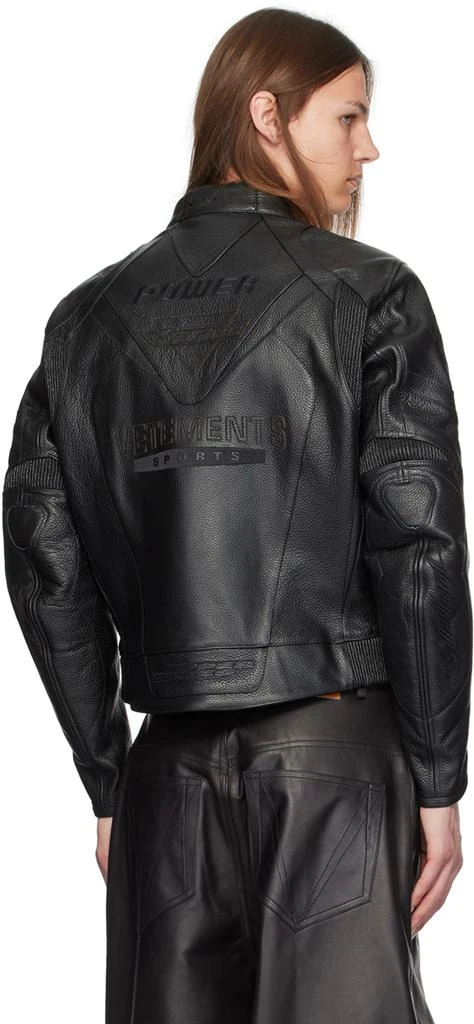 Vetements Black Pro Racing Leather Jacket 3