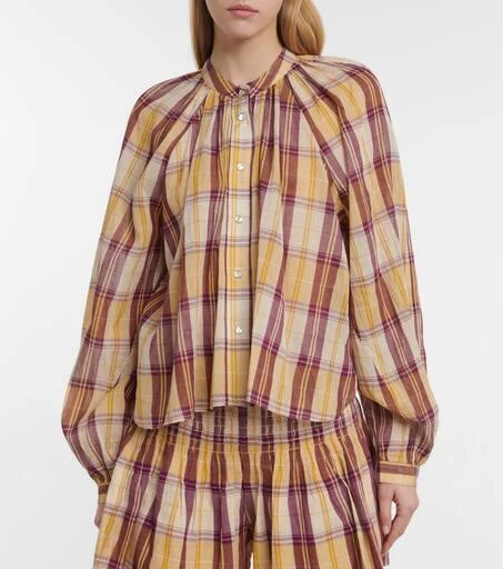 Isabel Marant Blandine checked cotton top 5