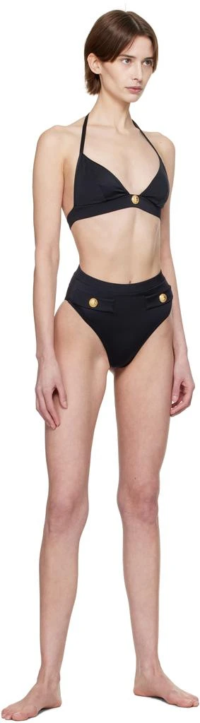 Balmain Black Button Triangle Bikini 4