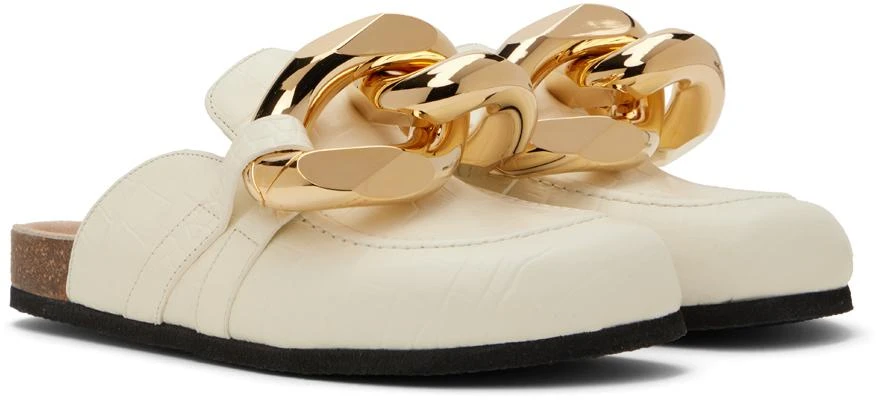 JW Anderson Off-White Chain Loafer Leather Mules 4