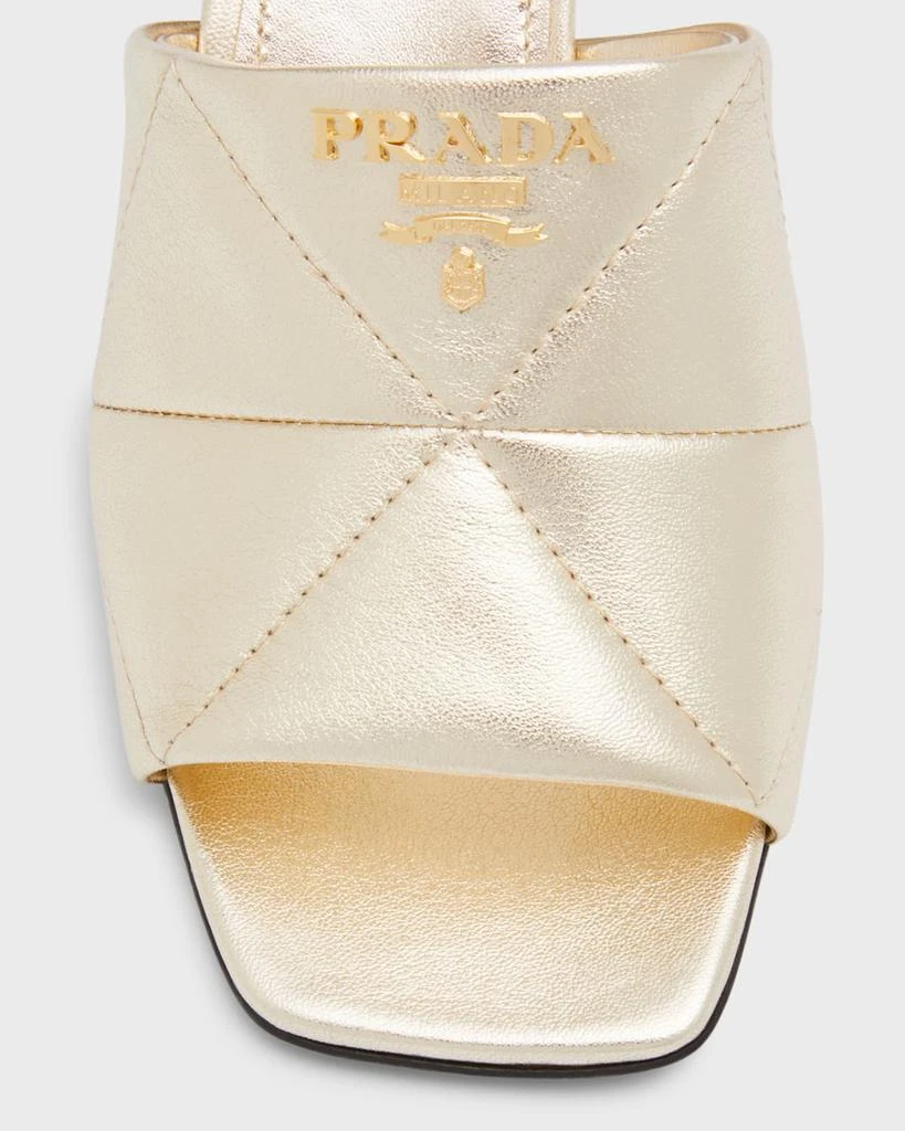 Prada Quilted Leather Block-Heel Slide Sandals 6