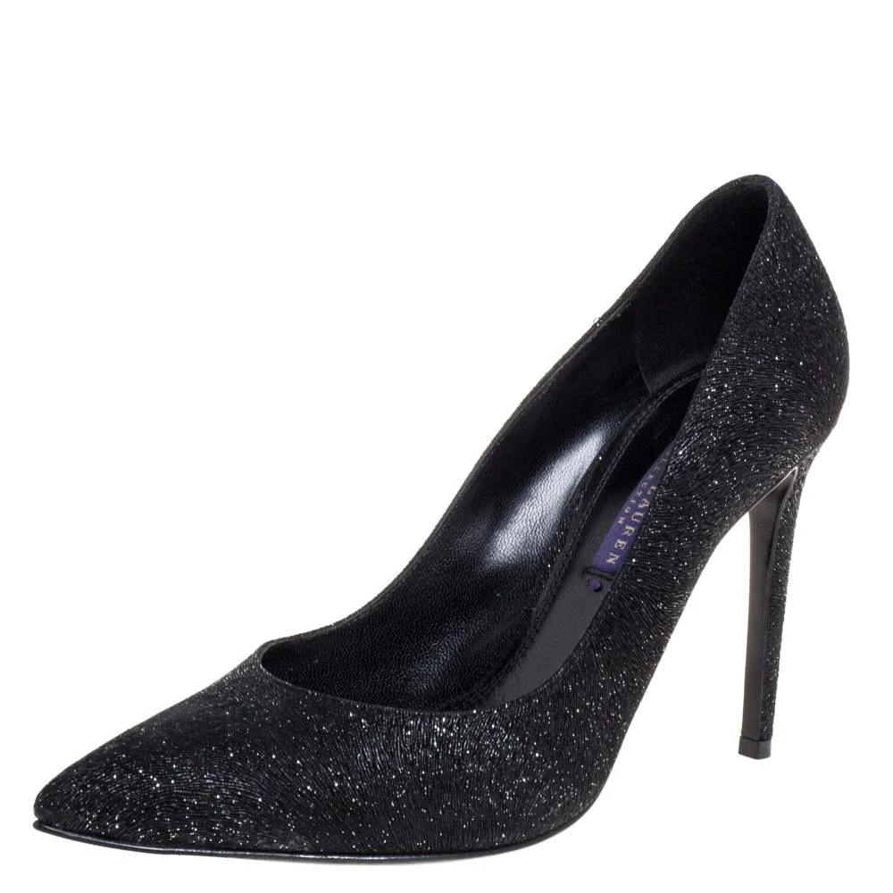 Ralph Lauren Ralph Lauren Black Glitter Pointed Toe Pumps Size 37 1