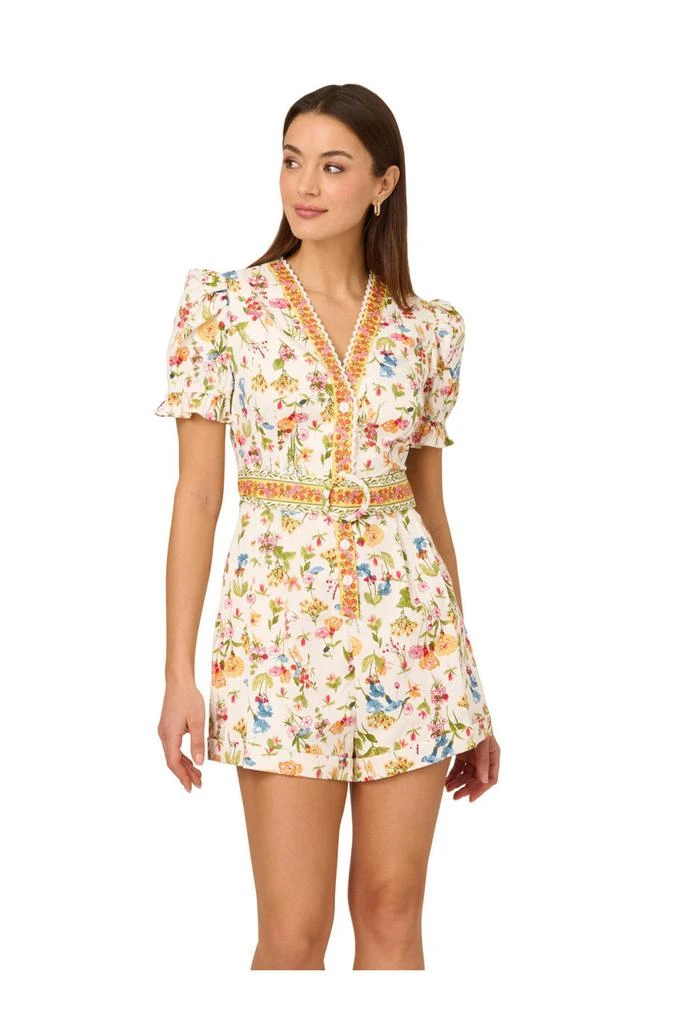Adrianna Papell Puff sleeve romper 5