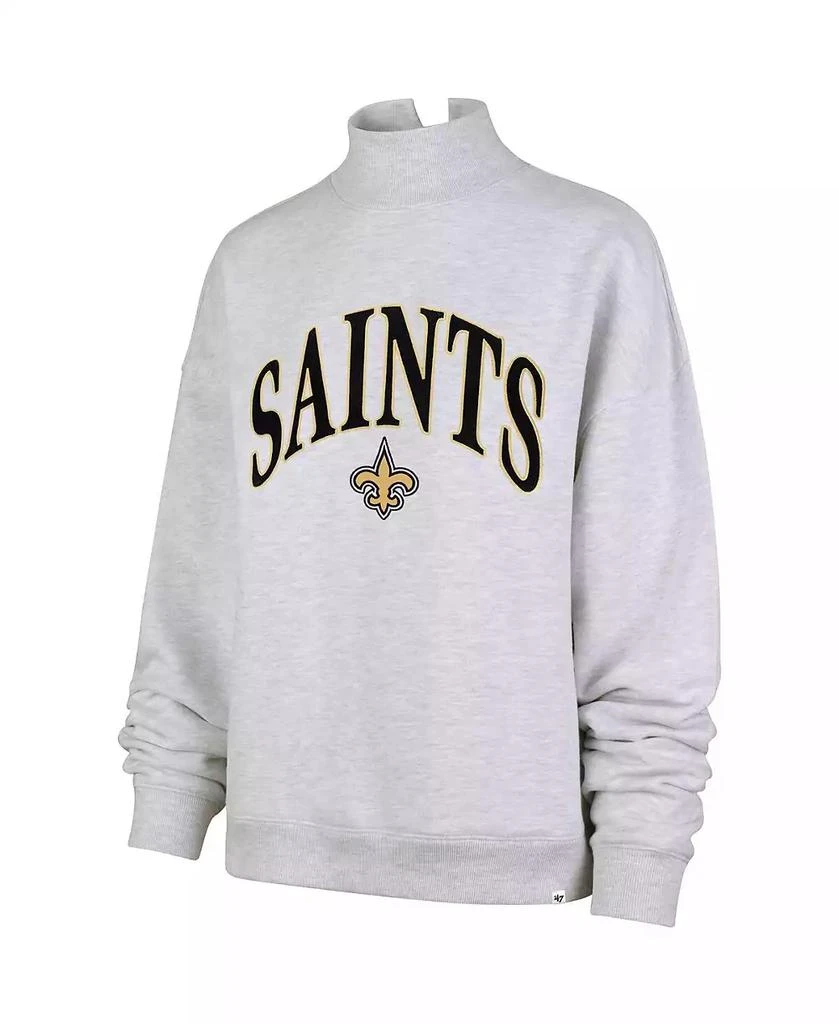 47 Brand Women's Heather Gray New Orleans Saints Vantage Mock Neck Pullover Sweatshirt 3