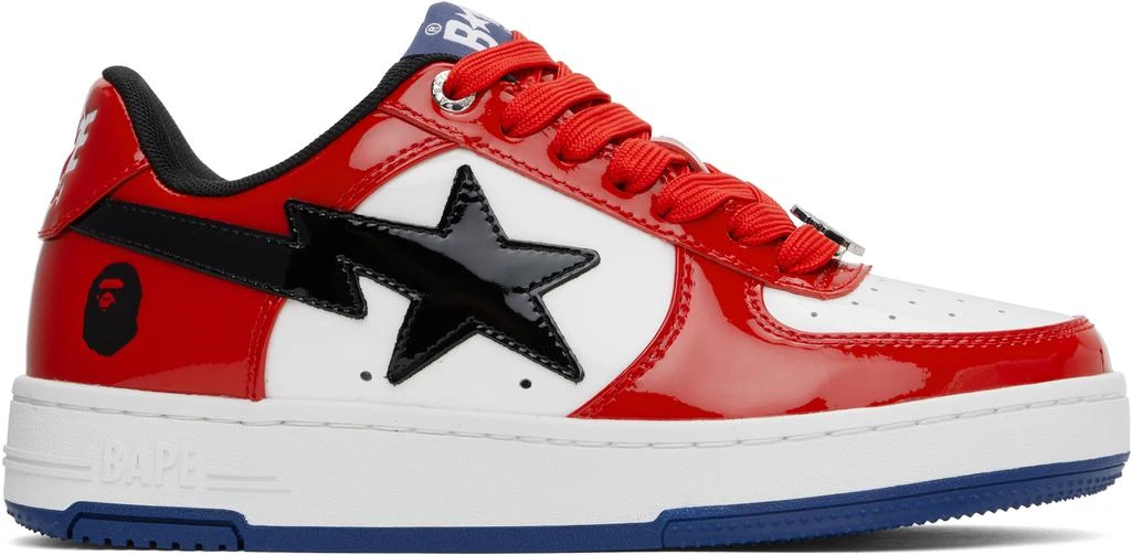 Bape Red & White 'BAPE' STA # 1 Sneakers 1