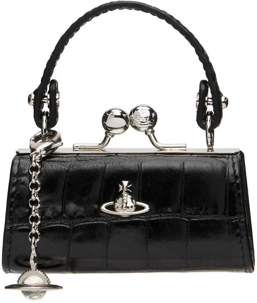 Vivienne Westwood Black Crocodile Doll Bag Pouch 1