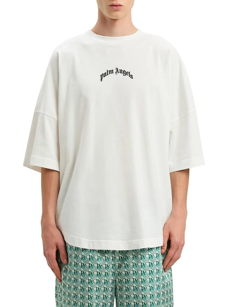 Palm Angels Oversized T-shirt With Curved Logo 3