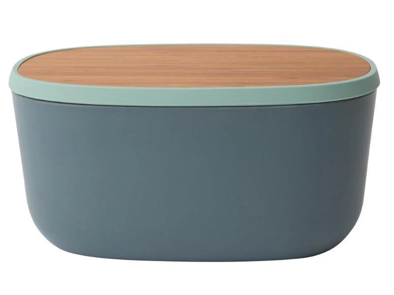BergHOFF Leo 12.5" Bamboo Bread Box with Cutting Board, Blue & Mint 1