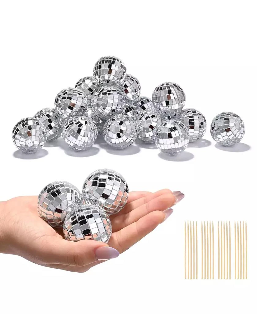 Yescom 20PCS 1.6" Small Disco Ball Mirror Mini Hanging Decoration for Events Wedding 70s 80s Party Business Holiday Home Decor 9