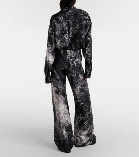 Alexander McQueen Printed silk wide-leg pants 3