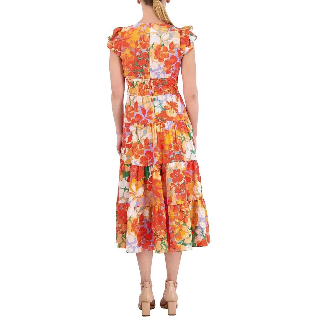 Vince Camuto Womens Flutter Sleeve Floral Print Midi Dress 2