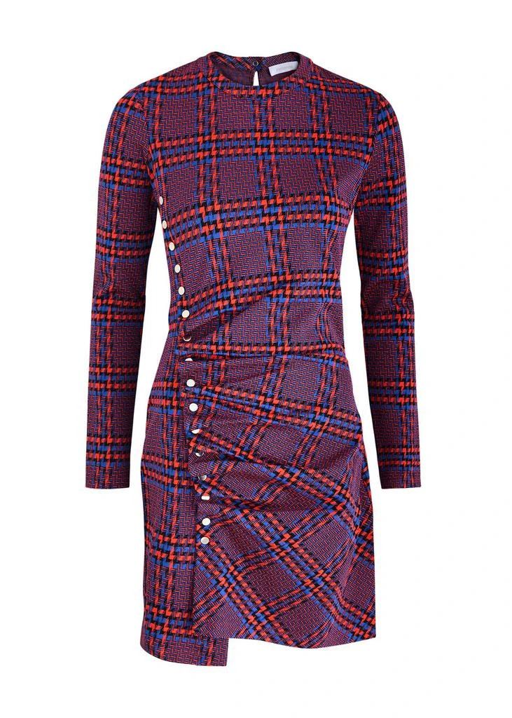 RABANNE Checked-intarsia knitted mini dress  1