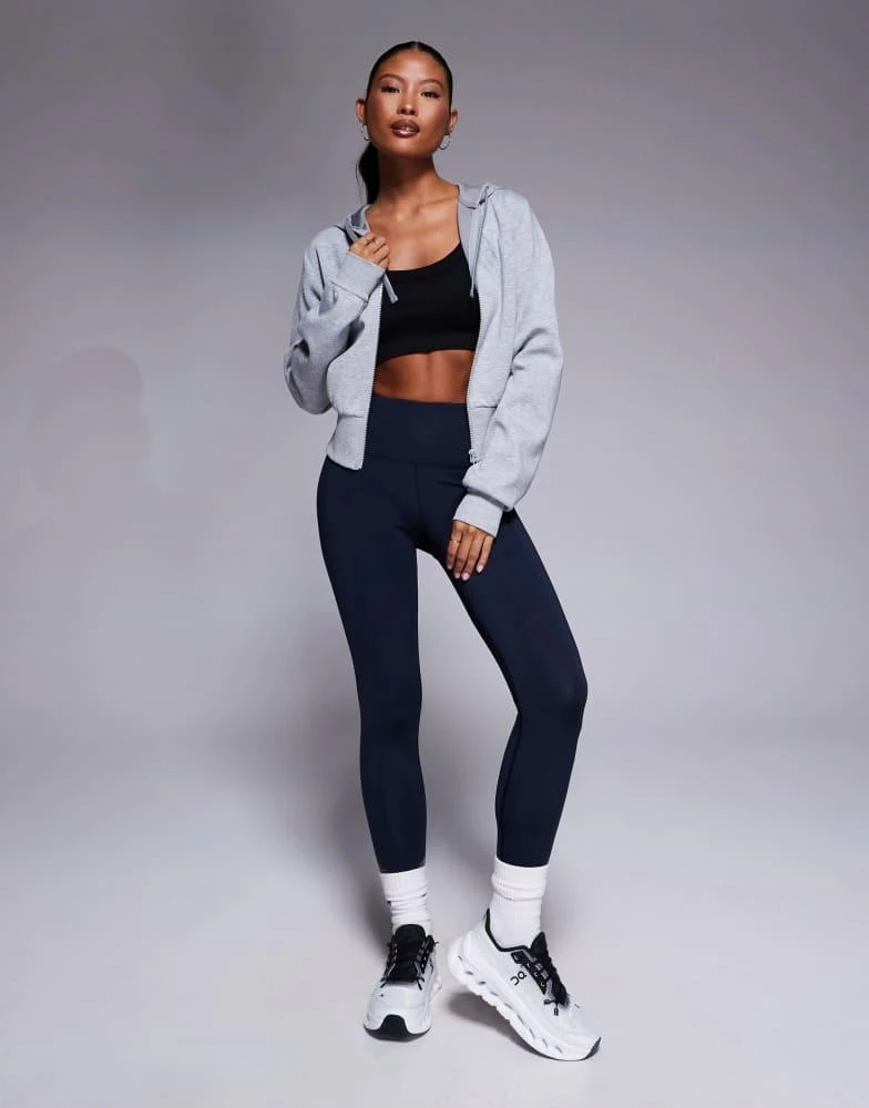 ASOS 4505 Petite Icon active bum sculpt high waist gym legging with inner pocket in deep navy 4