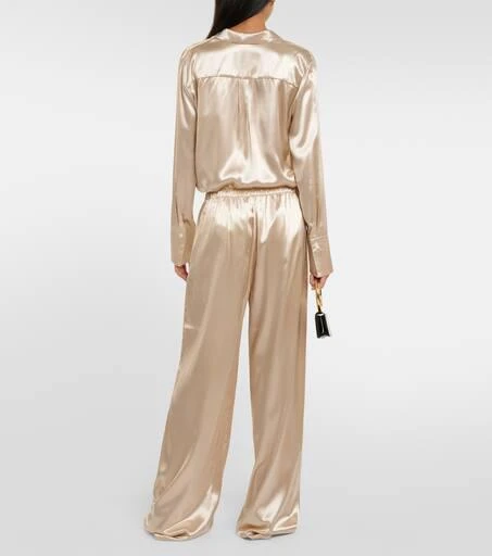 Salvatore Ferragamo Satin wide-leg pajama pants 3