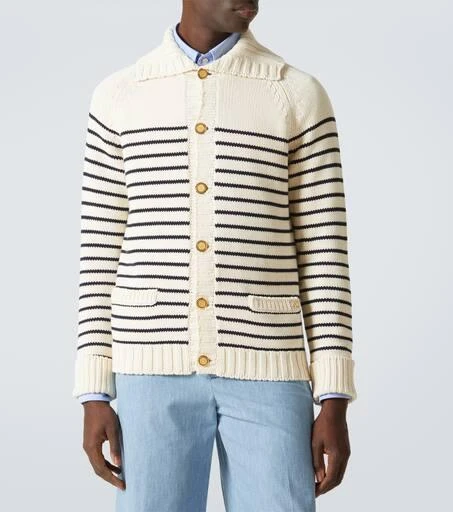 Valentino VLogo Signature striped cotton cardigan 3