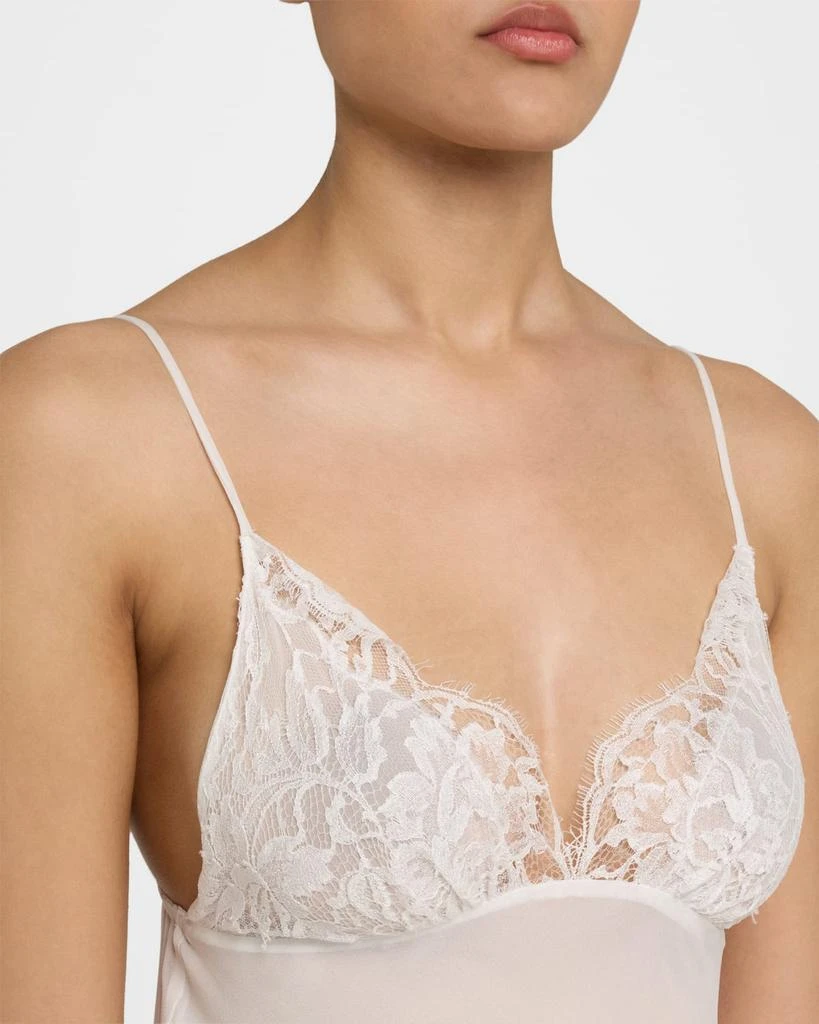 Christine Lingerie Floral Lace & Silk Chiffon Mini Slip Dress 5