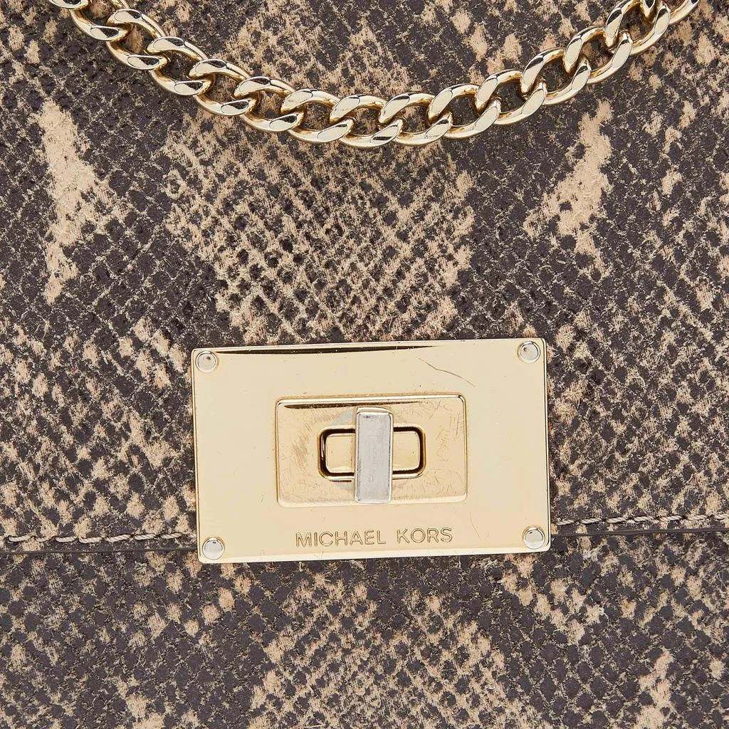 Michael Kors MICHAEL Michael Kors Beige Python Effect Leather Oversized Sloan Chain Clutch 5