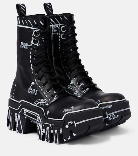 Balenciaga Bulldozer lace-up leather ankle boots 1