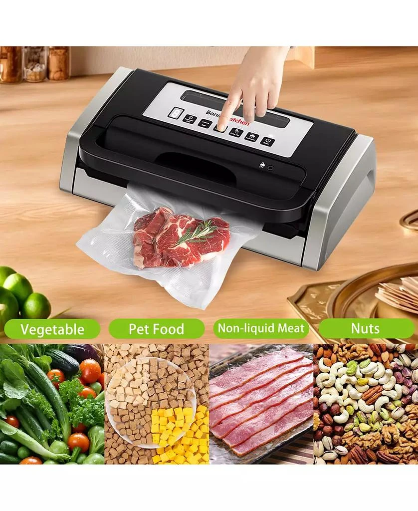 Bonsaii Bonsenkitchen Powerful Low-Noise Vacuum Sealer Machine with Built-in Cutter and Bag Storage 6
