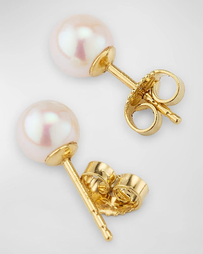 Assael 18k Yellow Gold Akoya Cultured Pearl Stud Earrings 4