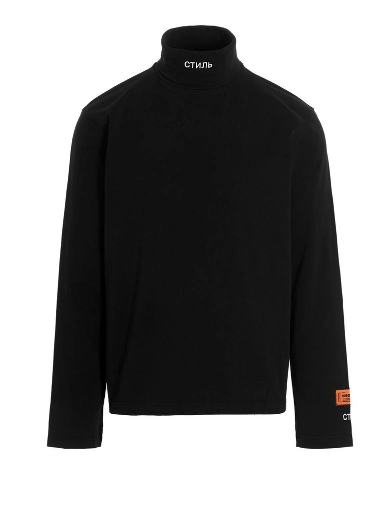 Shop Heron Preston Logo Embroidered Turtleneck Pullover on Sale at