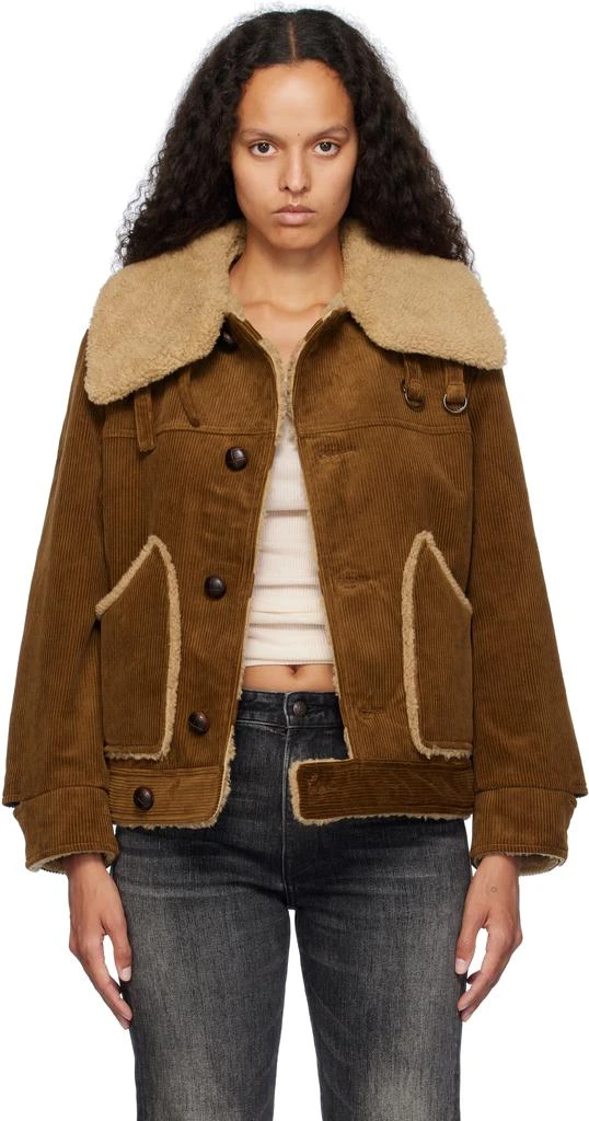 R13 Brown Oversized Collar Jacket 1