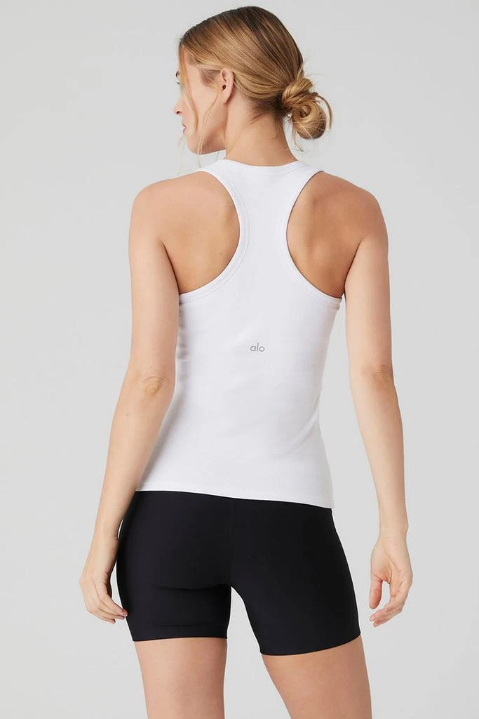 Alo Ribbed Aspire Full Length Tank - Athletic Heather Grey 2