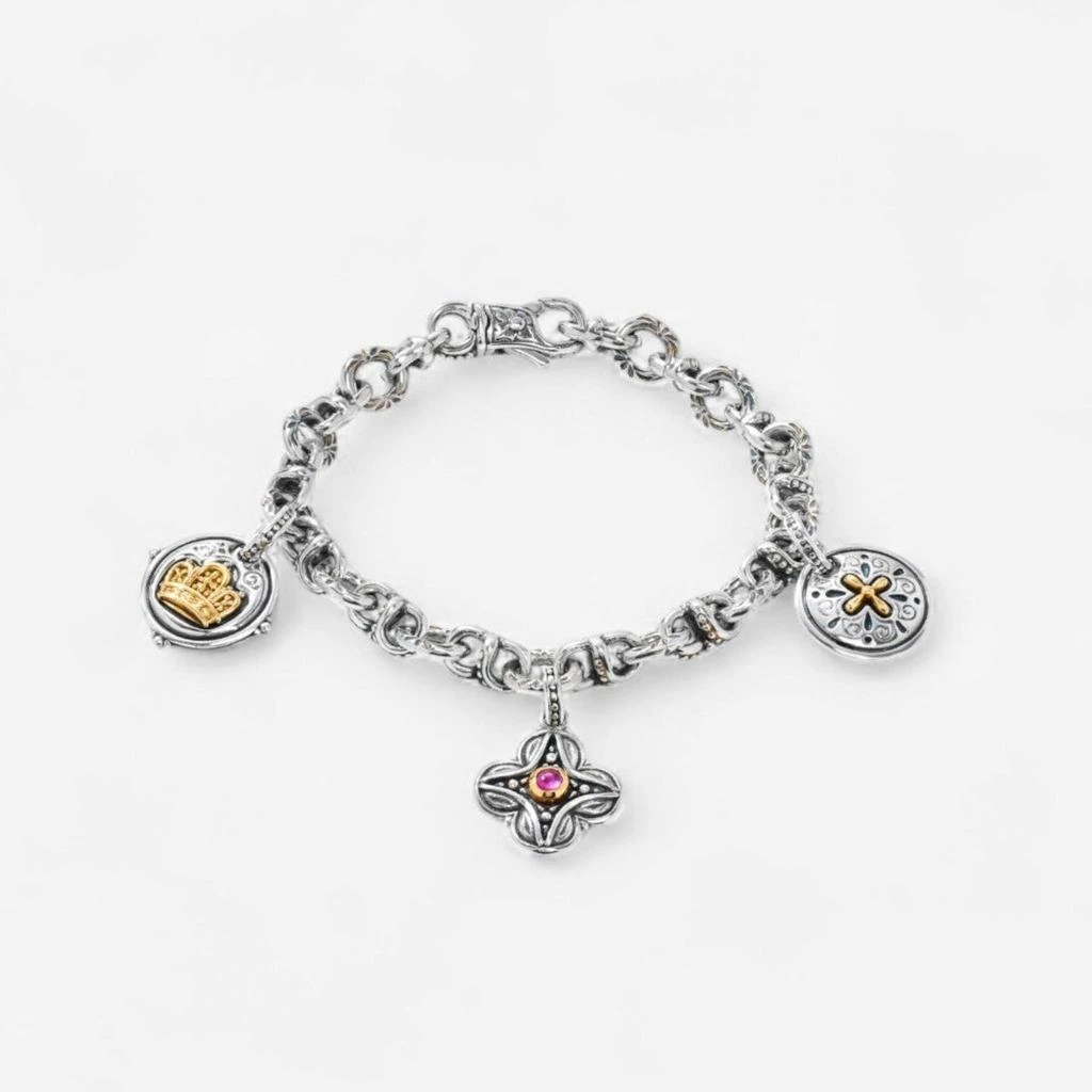 Konstantino Konstantino Sterling Silver 
18K Yellow Gold Corundum Charm Bracelet BKJ698-538-copy