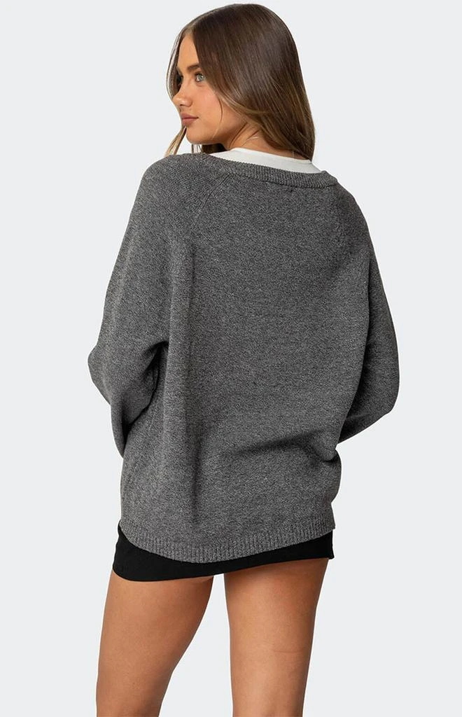 Edikted Martha Oversized V Neck Sweater 5