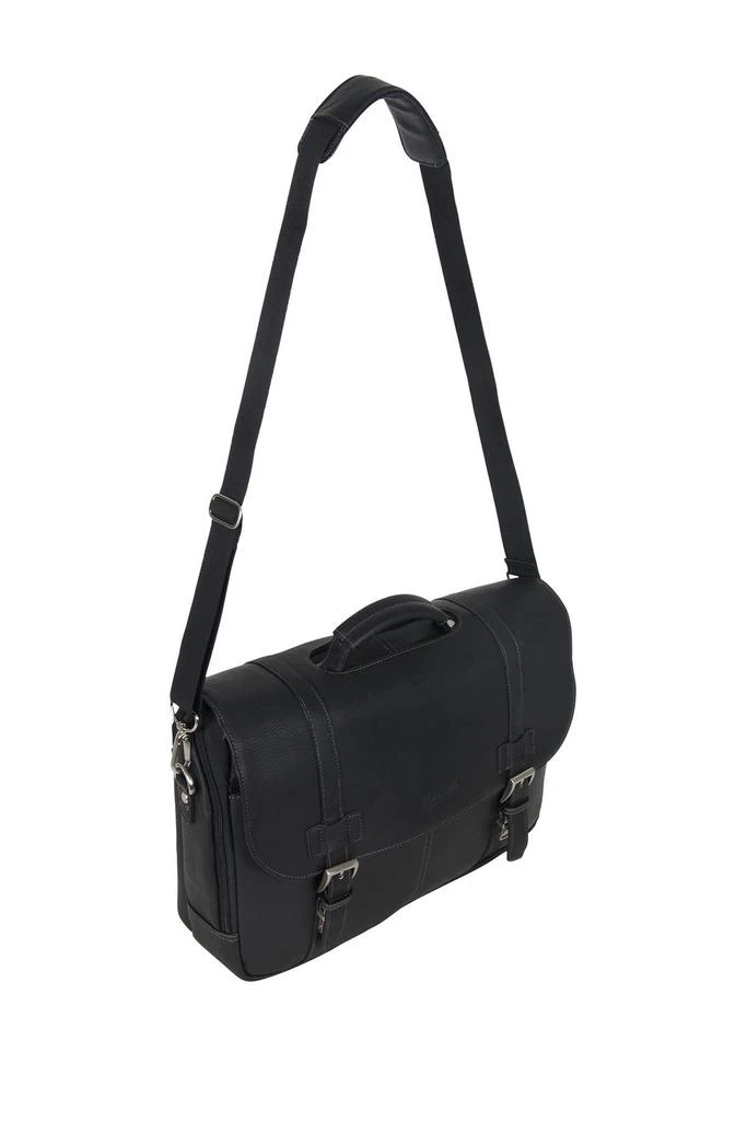 Kenneth Cole Double Gusset Flapover Colombian Leather Laptop Bag 2