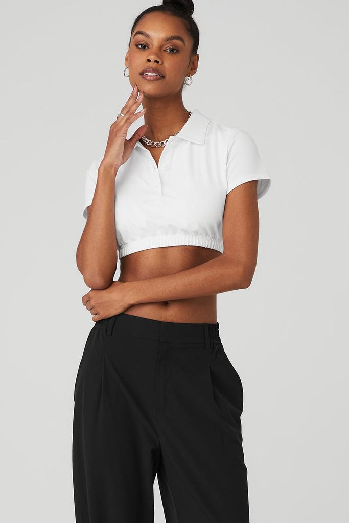Alo Cropped Prestige Polo - White