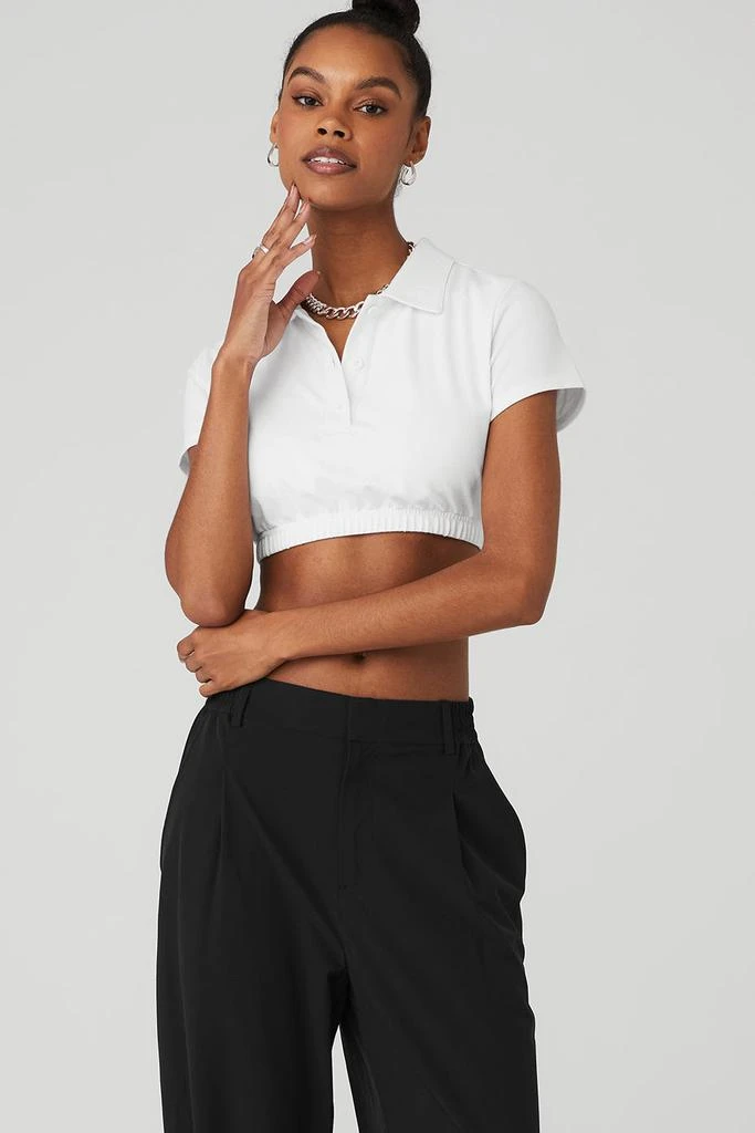 Alo Cropped Prestige Polo - White 1