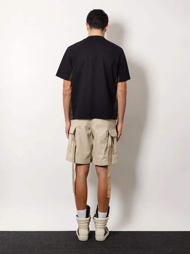 Sacai Cotton t-shirt with nylon inserts 3