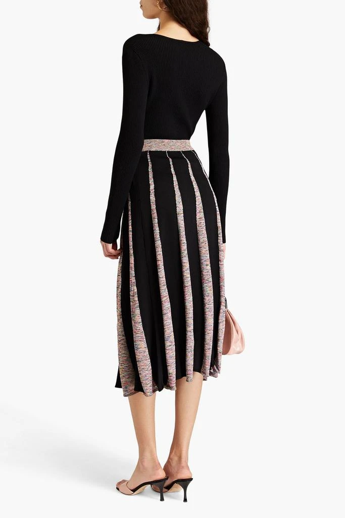 Boutique Moschino Space-dyed ribbed-knit midi skirt 3