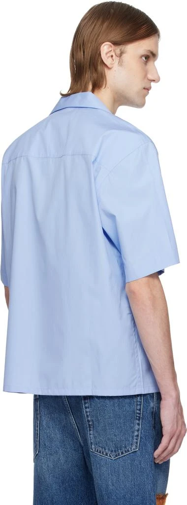 Marni Blue Poplin Bowling Hidden Logo Shirt 3