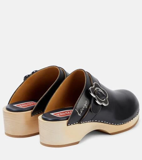 Kenzo Buckle-detail leather clogs 3