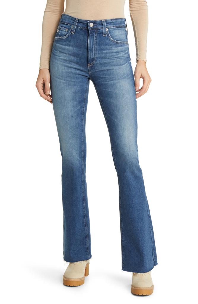 AG Farrah Raw Hem High Waist Bootcut Jeans