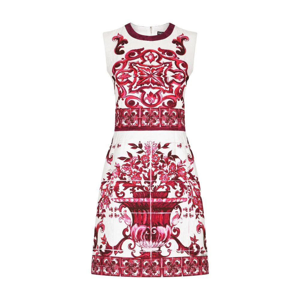 Dolce & Gabbana Short majolica-print brocade dress 7