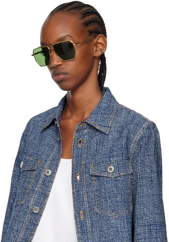 Bottega Veneta Gold Classic Aviator Sunglasses 4