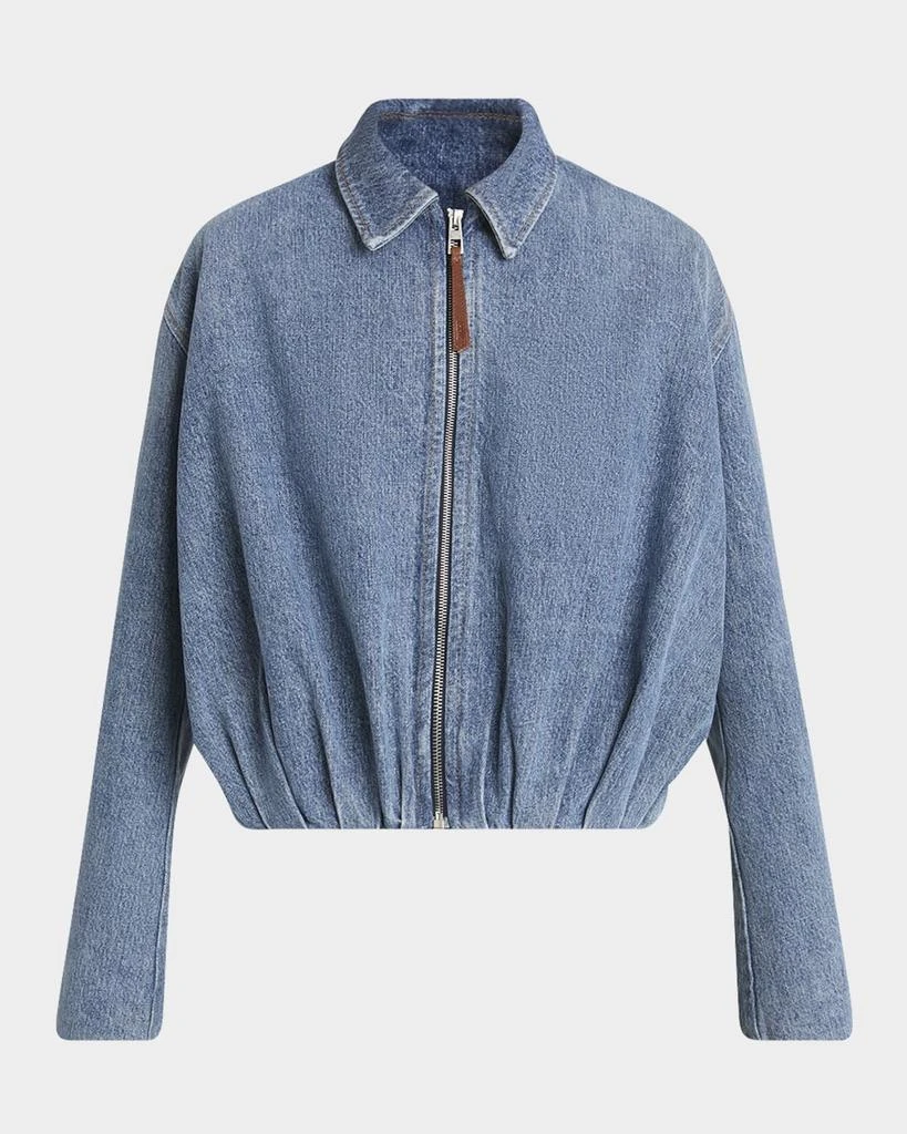 Denim Bomber Loose Jeans Long Sleeve Ripped Jacket main image 1