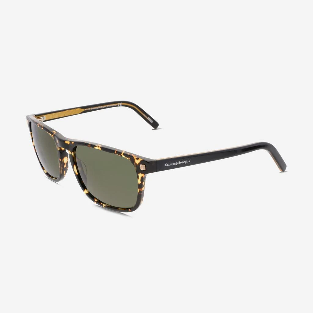 Ermenegildo Zegna Ermenegildo Zegna Men's Dark Havana & Green Square 58 mm Sunglasses EZ0173 2