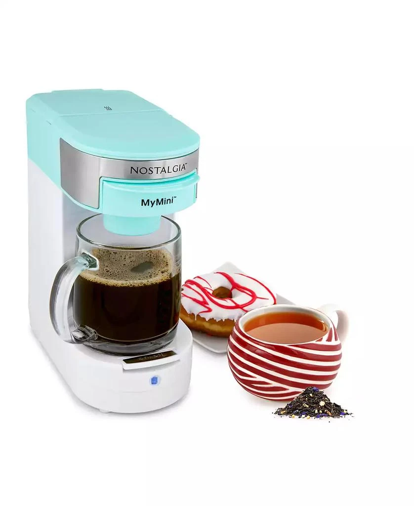 Nostalgia Mymini 14 ounces Single Serve Coffee Maker, Brews K-Cup Other Pods, Tea, Hot Chocolate, Hot Cider, Lattes, Filter Basket Included 2
