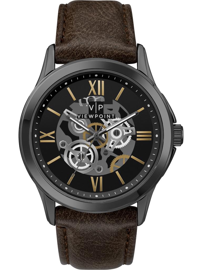 Timex Viewpoint Brown Leather Mens Watch