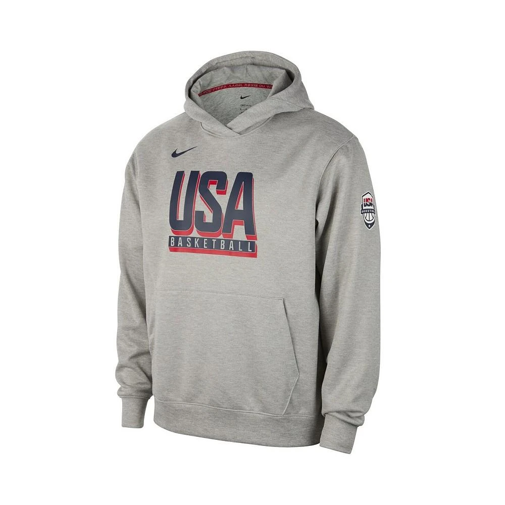 NIKE Men's Gray USA Basketball Authentic Practice Club Pullover Hoodie 3