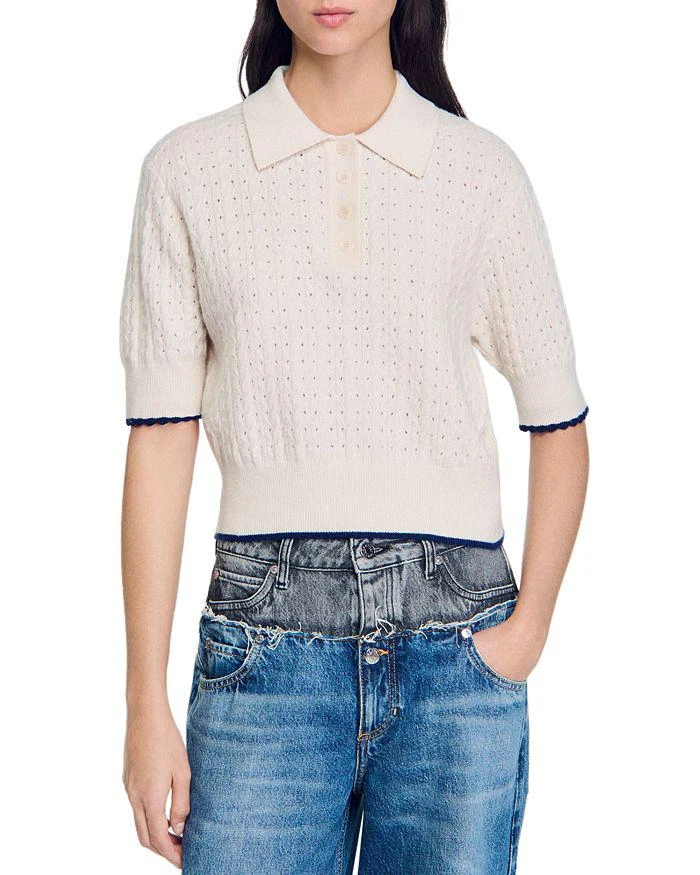 Sandro Poppy Pointelle Knit Sweater 1