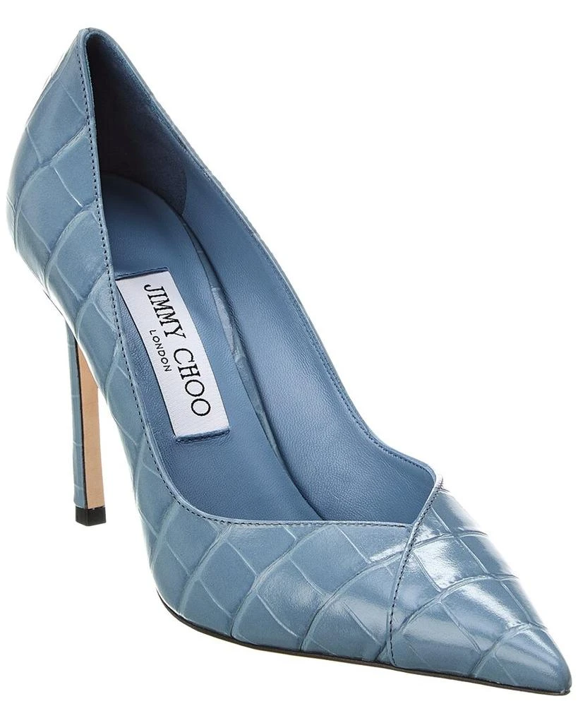 Jimmy Choo Cass 95 Croc-Embossed Leather Pump 1