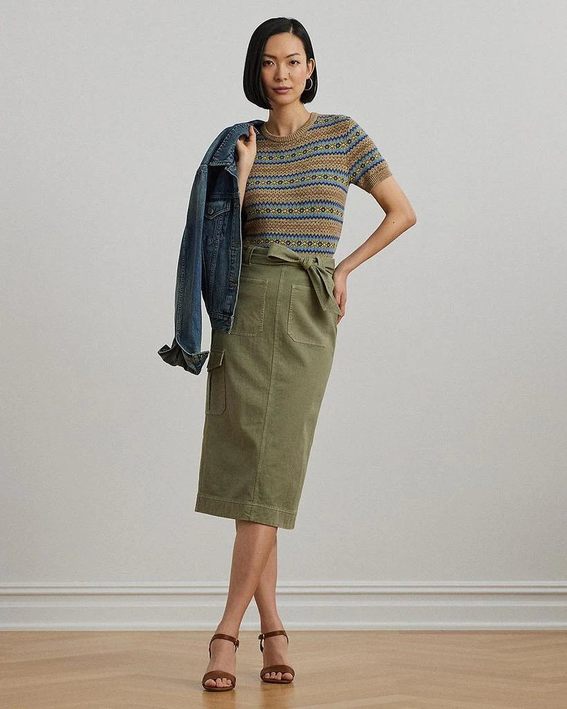 Ralph Lauren Belted Cotton Twill Pencil Skirt 2
