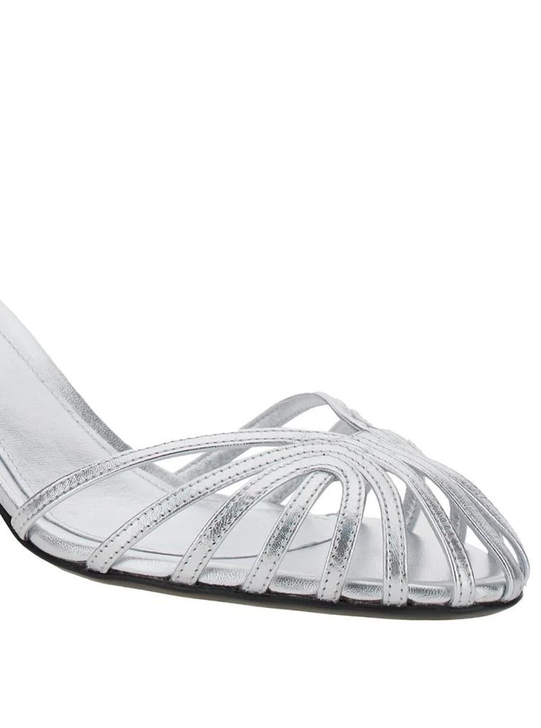 Alevì Milano 'Ally-75' Metallic Pumps With Adjustable Ankle Strap And Heel In Leather Woman 4