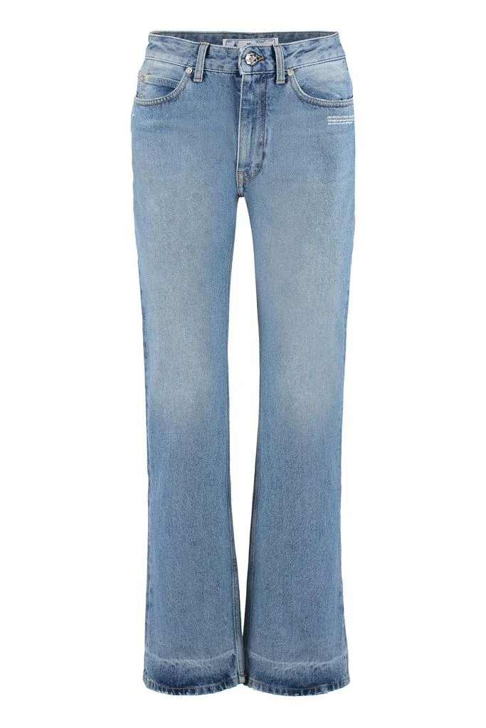 Off-White Off-White Button Detailed Straight Leg Jeans 1